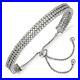 925 Sterling Silver Cubic Zirconia Cz Adjustable Bracelet Stretch Wrap Fine