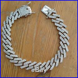 925 Sterling Silver Cubic Zirconia Cz Bracelet Iced Out