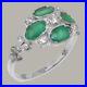 925 Sterling Silver Cubic Zirconia Emerald Womens Cluster Ring Sizes J to Z