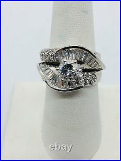 925 Sterling Silver Cubic Zirconia Engagement 3 Ring band Set