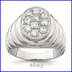 925 Sterling Silver Cubic Zirconia Engagement Ring for Mens Gift 15.59g Size-11