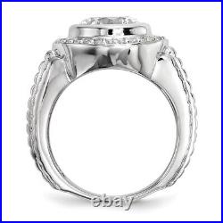 925 Sterling Silver Cubic Zirconia Engagement Ring for Womens 10.85g Size-10