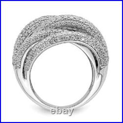 925 Sterling Silver Cubic Zirconia Engagement Ring for Womens 12.39g Size-7