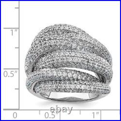 925 Sterling Silver Cubic Zirconia Engagement Ring for Womens 12.39g Size-7