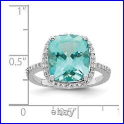 925 Sterling Silver Cubic Zirconia Engagement Ring for Womens 3.55g W-13.45mm