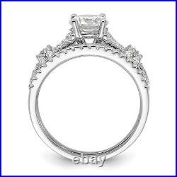 925 Sterling Silver Cubic Zirconia Engagement Ring for Womens 3.64g Size-7