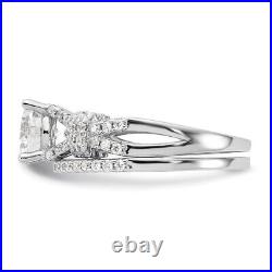 925 Sterling Silver Cubic Zirconia Engagement Ring for Womens 3.64g Size-7