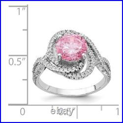 925 Sterling Silver Cubic Zirconia Engagement Ring for Womens 3.89g Size-7