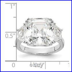925 Sterling Silver Cubic Zirconia Engagement Ring for Womens 4.46g Size-7