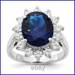 925 Sterling Silver Cubic Zirconia Engagement Ring for Womens 5.99g Size-7