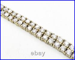 925 Sterling Silver Cubic Zirconia Gold Plated Shiny Tennis Bracelet BT4342