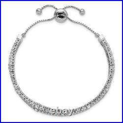 925 Sterling Silver Cubic Zirconia Link Chain Bracelet for Womens 11.45g
