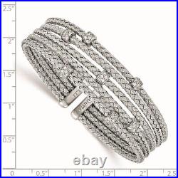 925 Sterling Silver Cubic Zirconia Link Chain Bracelet for Womens 20.75g