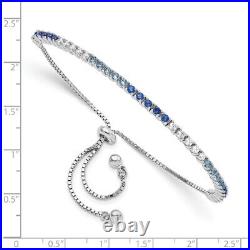 925 Sterling Silver Cubic Zirconia Link Chain Bracelet for Womens 4.81g