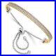 925 Sterling Silver Cubic Zirconia Link Chain Bracelet for Womens 7.75g