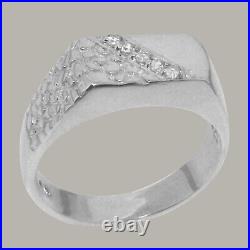 925 Sterling Silver Cubic Zirconia Mens band Ring Sizes N to Z