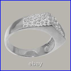 925 Sterling Silver Cubic Zirconia Mens band Ring Sizes N to Z