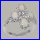 925 Sterling Silver Cubic Zirconia & Opal Womens Cluster Ring Sizes J to Z