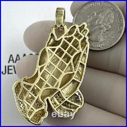 925 Sterling Silver Cubic Zirconia Paying Hands Pendant