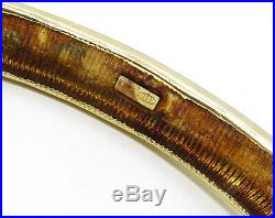 925 Sterling Silver Cubic Zirconia Red Enamel Gold Plated Cuff Bracelet- B4034