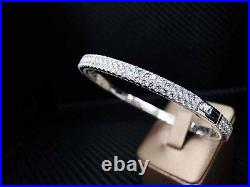 925 Sterling Silver Cubic Zirconia Round Cut Micro Pave Womens Bangle/bracelet