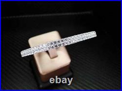 925 Sterling Silver Cubic Zirconia Round Cut Micro Pave Womens Bangle/bracelet