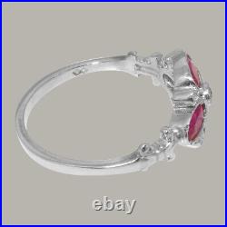 925 Sterling Silver Cubic Zirconia Ruby Womens Cluster Ring Sizes J to Z