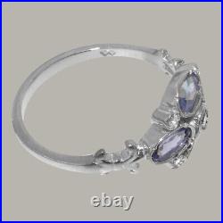 925 Sterling Silver Cubic Zirconia Tanzanite Cluster Ring Sizes J to Z