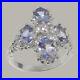 925 Sterling Silver Cubic Zirconia & Tanzanite Womens Cluster Ring