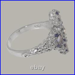 925 Sterling Silver Cubic Zirconia & Tanzanite Womens Cluster Ring