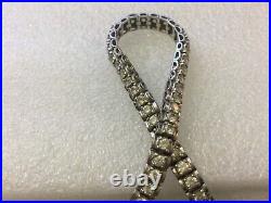 925 Sterling Silver Cubic Zirconia Tennis Bracelet 8 1/4 6mm Wide