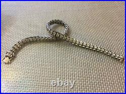 925 Sterling Silver Cubic Zirconia Tennis Bracelet 8 1/4 6mm Wide