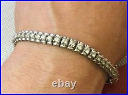 925 Sterling Silver Cubic Zirconia Tennis Bracelet 8 1/4 6mm Wide