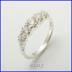 925 Sterling Silver Cubic Zirconia Womens Band Ring Sizes J to Z