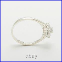 925 Sterling Silver Cubic Zirconia Womens Cluster Ring Sizes J to Z