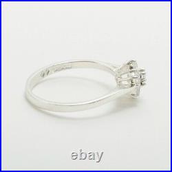 925 Sterling Silver Cubic Zirconia Womens Cluster Ring Sizes J to Z