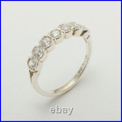 925 Sterling Silver Cubic Zirconia Womens Eternity Ring Sizes J to Z