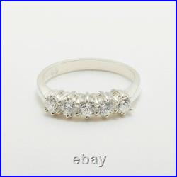 925 Sterling Silver Cubic Zirconia Womens Eternity Ring Sizes J to Z
