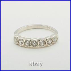 925 Sterling Silver Cubic Zirconia Womens Eternity Ring Sizes J to Z