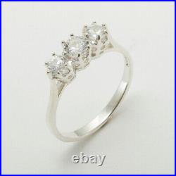 925 Sterling Silver Cubic Zirconia Womens Trilogy Ring Sizes 4 to 12
