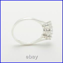925 Sterling Silver Cubic Zirconia Womens Trilogy Ring Sizes J to Z