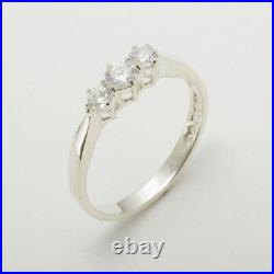 925 Sterling Silver Cubic Zirconia Womens Trilogy Ring Sizes J to Z