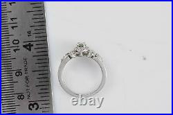 925 Sterling Silver Demantoid Garnet Cubic Zirconia CZ Halo Ring Size 6 Ct 0.7