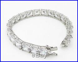 925 Sterling Silver Faceted Prong Set Cubic Zirconia Tennis Bracelet B4154