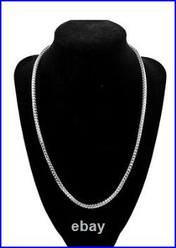 925 Sterling Silver Franco Link With CZ (Cubic Zirconia) Chain