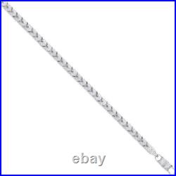 925 Sterling Silver Franco Link With CZ (Cubic Zirconia) Chain