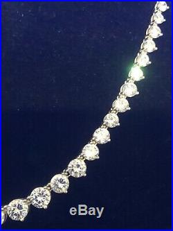 925 Sterling Silver Graduated Cubic Zirconia Tennis Necklace