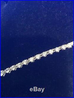925 Sterling Silver Graduated Cubic Zirconia Tennis Necklace