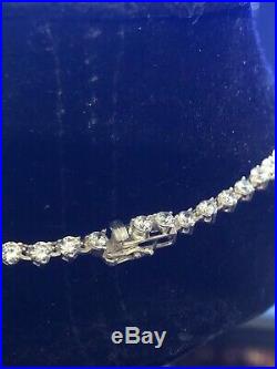 925 Sterling Silver Graduated Cubic Zirconia Tennis Necklace