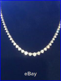 925 Sterling Silver Graduated Cubic Zirconia Tennis Necklace